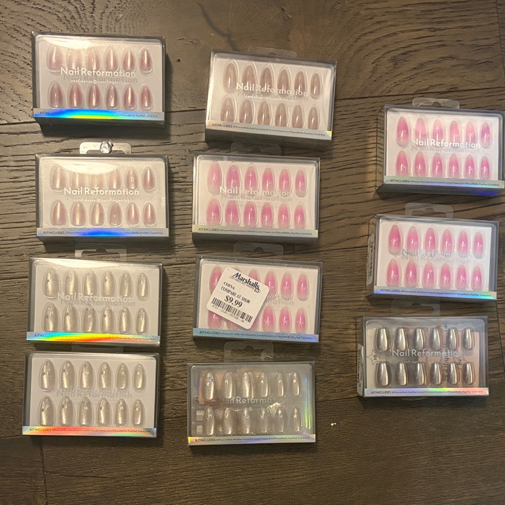 Reformation Pink and Silver Nail Collection